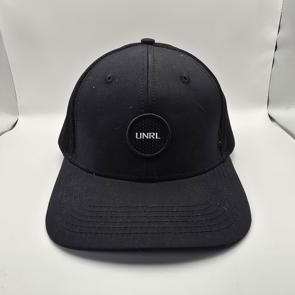 UNRL Classic Dot Trucker Mid-Pro Hat Black Mesh Snapback Cap OSFM